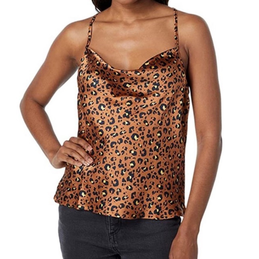Hurley Brown Cowl Neck Leopard Camisole Top Women’s XS